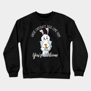 Where Chocolate Eggs Come From Easter Potty Poop Crewneck Sweatshirt